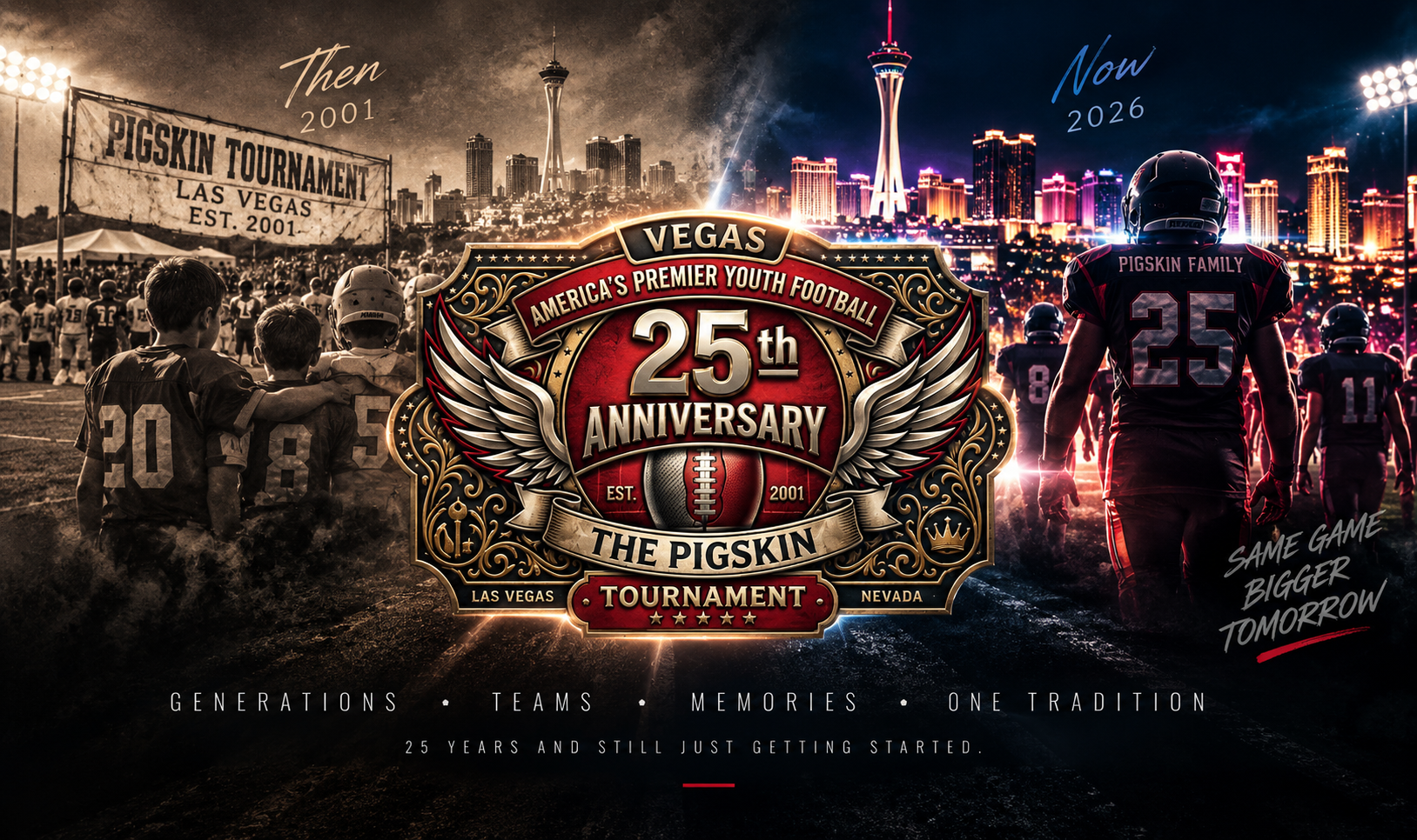 Pigskin 25th Anniversary — then 2001 to now 2026